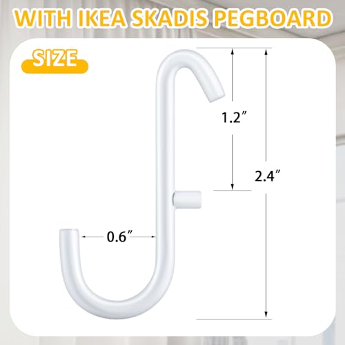 30 Pcs White Pegboard Hooks for Organization