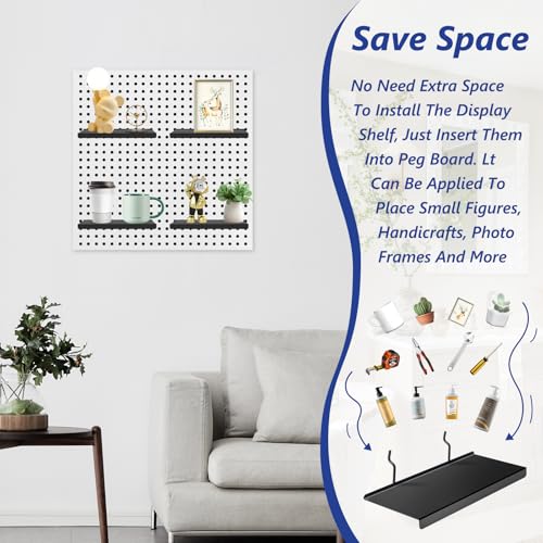 10-Pack Metal Pegboard Shelves, 10x4.3 Inch