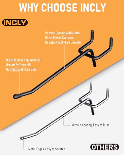“INCLY 120 Pack Black Pegboard Hooks Set”