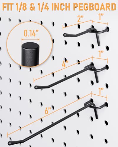 “INCLY 120 Pack Black Pegboard Hooks Set”