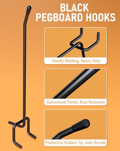 “INCLY 120 Pack Black Pegboard Hooks Set”