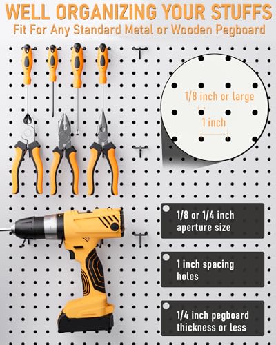 “INCLY 120 Pack Black Pegboard Hooks Set”