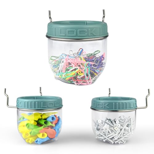 Large Clear Pegboard Jar Organizer - 3 Pack