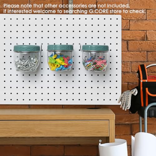 Large Clear Jars for Pegboard Organization – 3 Pack
