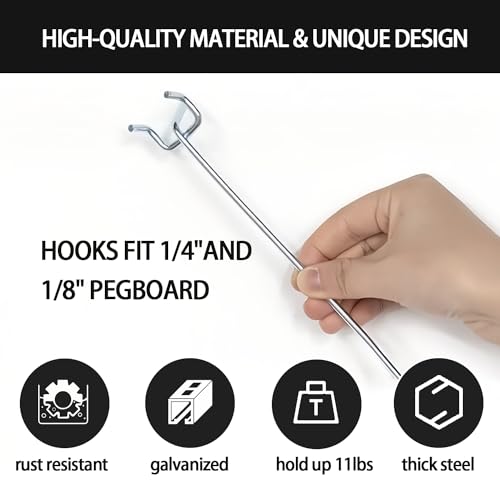 100PCS Heavy Duty Metal Pegboard Hooks Set