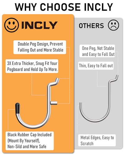 Heavy-Duty 1/4" Pegboard Hooks Set for Tools