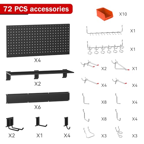 Ultrawall Black Pegboard Organizer for Garage Storage