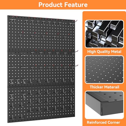 96PCS Metal Pegboard Kit with Hooks for Tools