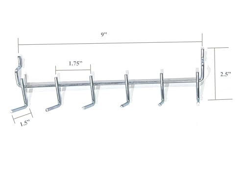 6-in-1 Multi-Tool Metal Pegboard Hooks - 2 Pack