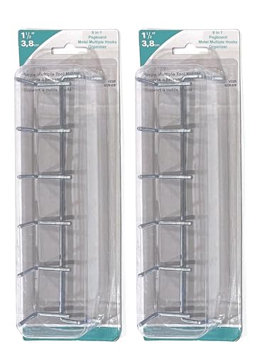 6-in-1 Multi-Tool Metal Pegboard Hooks - 2 Pack