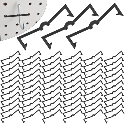 Black Peg Locks Plastic Pegboard Hook Organizer - 60Pcs