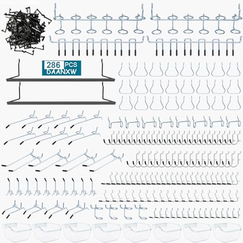 286PCS Pegboard Accessories Organizer Kit with Hooks