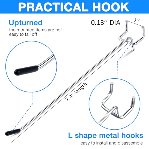 100 Pcs Metal Pegboard Hooks for Organizing