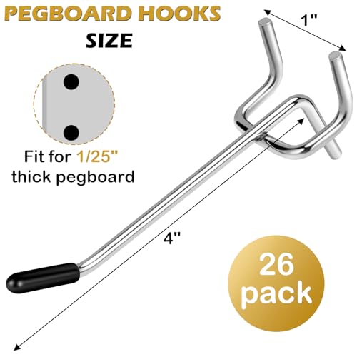 KaKaPops 26-Pack 4" Pegboard Hooks Set