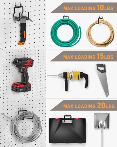 24 Pack Heavy Duty 1/4 Inch Pegboard Hooks