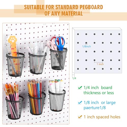 Spakon 6-Piece Pegboard Cup and Hook Set