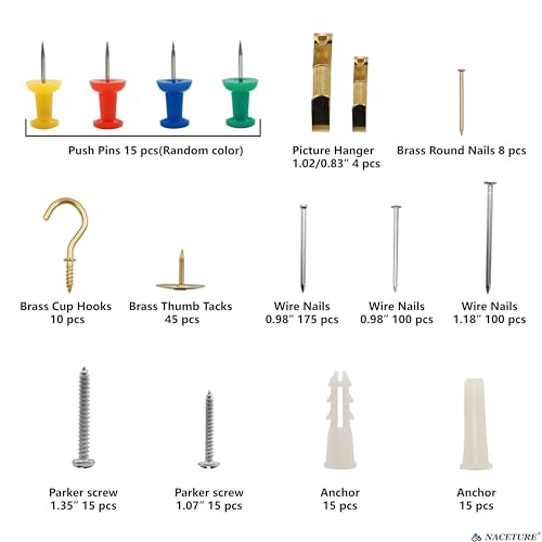 521-Piece Picture Hanging Kit with Drywall Anchors