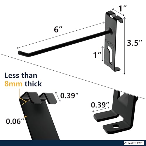 24 Durable Double Gridwall Hooks - 6 Inch