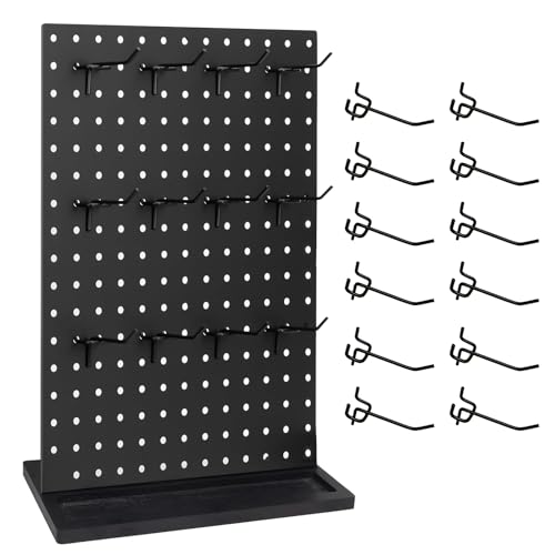 Metal Pegboard Display Stand with 12 Hooks