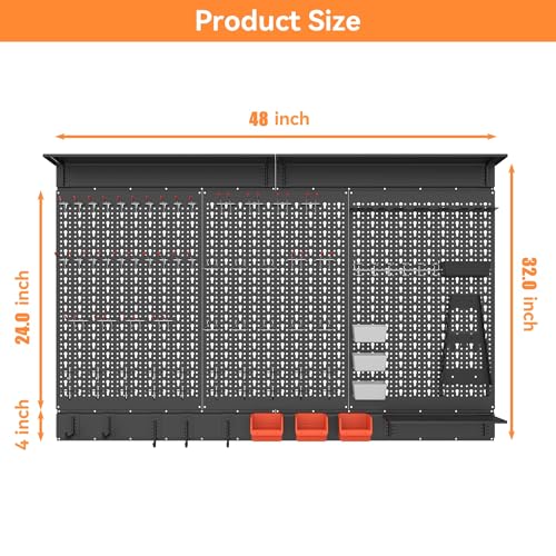 WALMANN 113PCS Modular Pegboard Organizer Kit