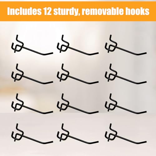 Metal Pegboard Display Stand with 12 Hooks