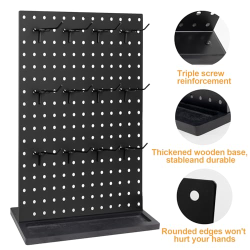 Metal Pegboard Display Stand with 12 Hooks