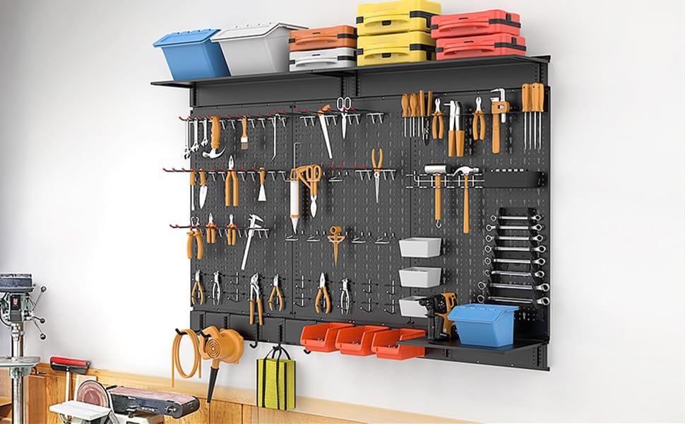 WALMANN 113PCS Modular Pegboard Organizer Kit