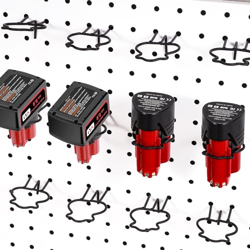 Milwaukee M12 Battery Pegboard Hooks - 12 PCS