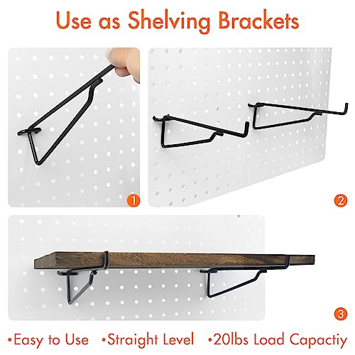 G.CORE 10-Pack 6" Pegboard Shelf Hooks