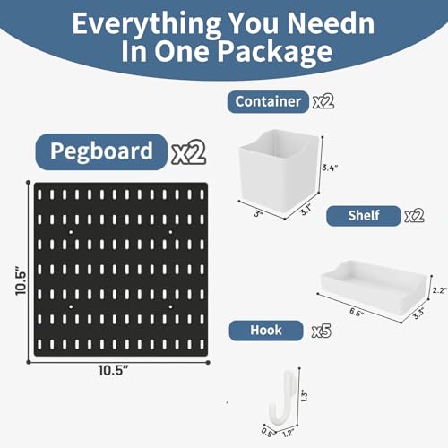 Nafenai Black Pegboard Organizer Kit - 2 Pieces