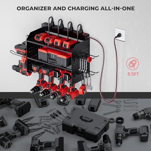 TRZZ Power Tool Organizer with Charging Station, 3-Layer