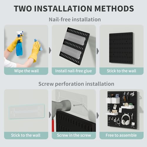 Nafenai Black Pegboard Organizer Kit - 2 Pieces
