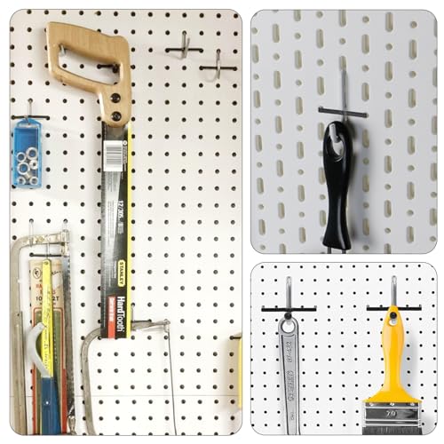 Black Peg Locks Plastic Pegboard Hook Organizer - 60Pcs