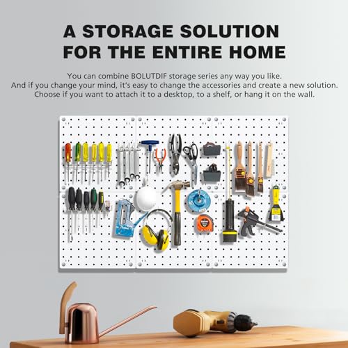 12-Piece White Pegboard Wall Organizer Kit