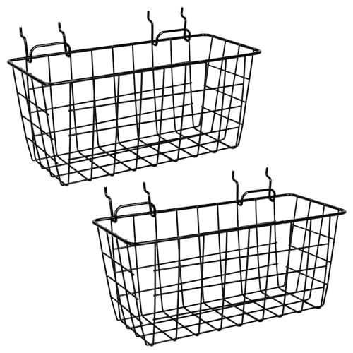 2-Pack Metal Pegboard Baskets for Tool Organization
