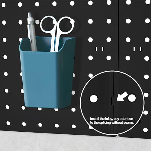 Black Pegboard Wall Organizer Panels - 6 Pieces
