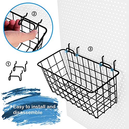 2-Pack Metal Pegboard Baskets for Tool Organization