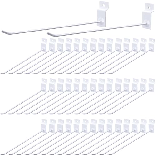 Moxweyeni 100 Pack Slatwall Hooks - White
