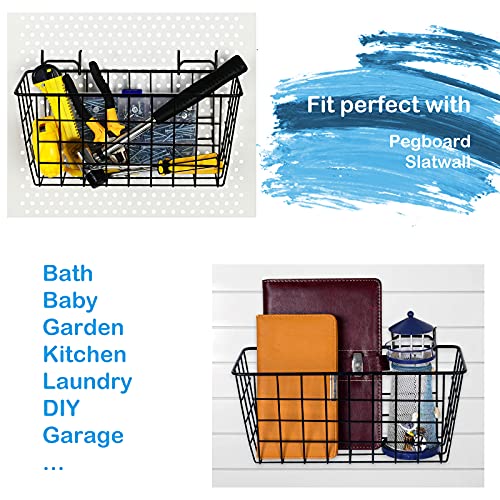 2-Pack Metal Pegboard Baskets for Tool Organization