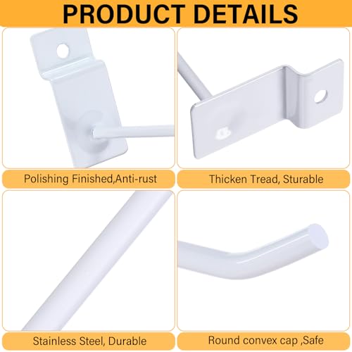 Moxweyeni 100 Pack Slatwall Hooks - White