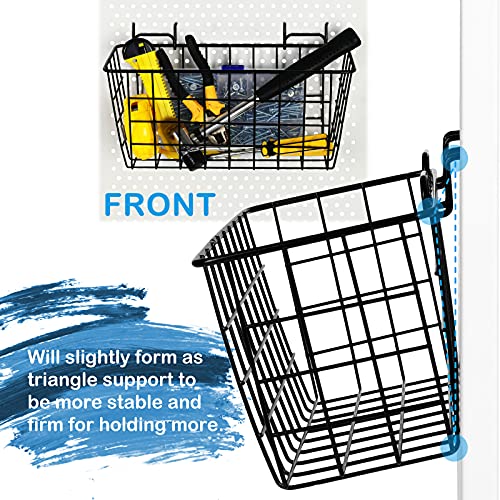 2-Pack Metal Pegboard Baskets for Tool Organization