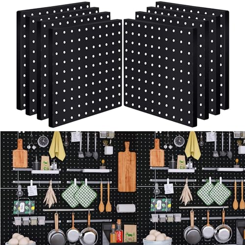 Black Pegboard Wall Organizer – 8 Panels, 10x10in