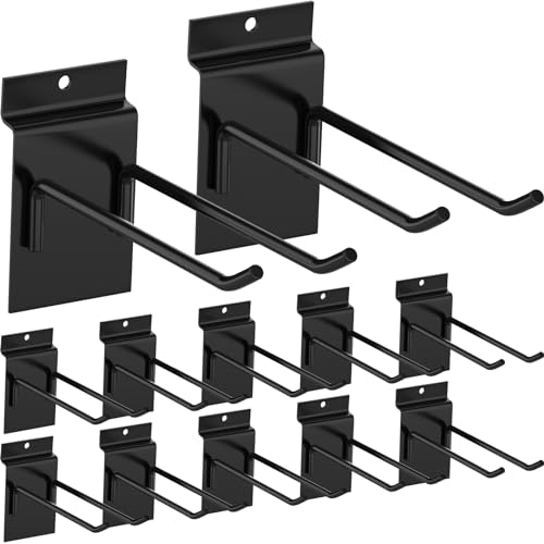 Heavy Duty 6 Inch Slatwall Hooks - 12 Pack