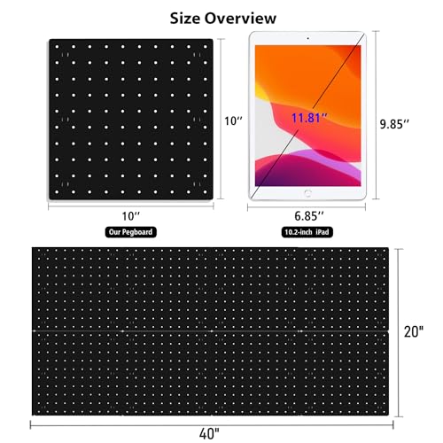 Black Pegboard Wall Organizer – 8 Panels, 10x10in