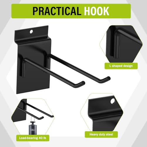 Heavy Duty 6 Inch Slatwall Hooks - 12 Pack