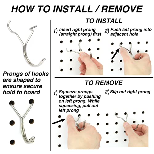50-Pack 1.5in Zinc Plated Pegboard J-Hooks