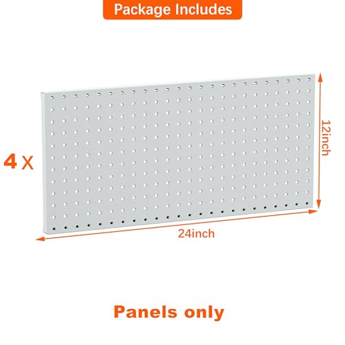 TORACK 4-Piece Metal Pegboard Panels for Organizing