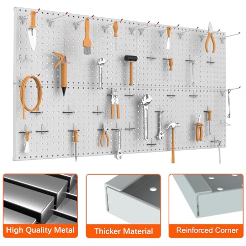 TORACK 4-Piece Metal Pegboard Panels for Organizing