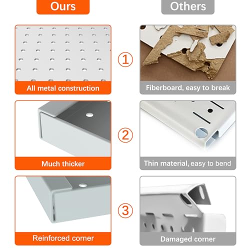 TORACK 4-Piece Metal Pegboard Panels for Organizing