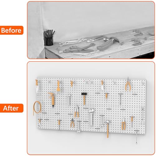 TORACK 4-Piece Metal Pegboard Panels for Organizing